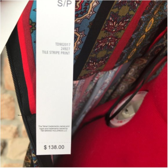 T. Tahari Tile Strip Print Maxi Dress NWT - Picture 8 of 8